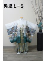 きものサロン すずめ屋&nbsp;レンタル番号　男児L-5(白緑鷹) 七五三レンタルネット予約対象外