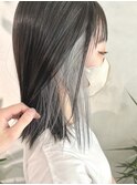 イヤリングカラー グレー シルバー