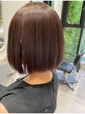 切りっぱなしボブ/美髪/ピンクブラウン[佐賀駅]