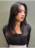 韓国髪質改善レイヤーカットホワイトブロンドワイドバング美髪