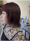 レイヤーボブ ボルドーカラー 20代30代
