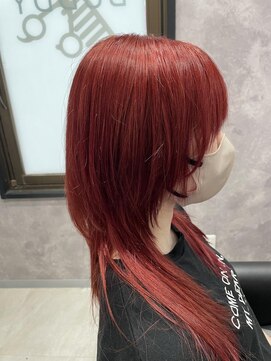 バディ 中野駅前店(BUDDY) レイヤーカット×ダブルカラーレッド【中野/新中野/東中野】