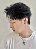 大分ニュアンスパーマセンターパートフェザーパーマ毛流れパーマ