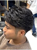 調布メンズカット刈り上げフェードアップバングフェザーパーマ