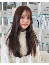 ノエロク 岐阜(noe rok)&nbsp;シースルーバングレイヤー/チョコベージュ/岐阜