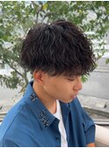 波巻きパーマ/波巻きスパイラル/ツーブロック