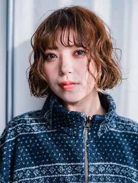 ヘアークラフト(Hair Craft) ボブパーマ×ハイトーンカラー【岡山】ゆるふわパーマ