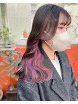 モモ(momo) 人気インナーカラー/イヤリングカラー/ラベンダーピンク/渋谷