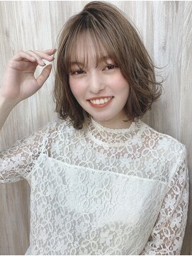 マリアバイアフロート(Maria by AFLOAT) 【shige】アッシュブラウンネオウルフ毛先パーマ外ハネボブ