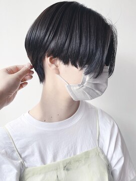 モリオフロムロンドン 原宿本店(morio from London) 【morio 原宿】黒髪ハンサムショート　前下がり
