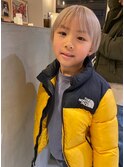 キッズミルクティーベージュダウンスタイル