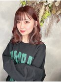 チラ見せインナーカラー ピンクカラー 暖色カラー