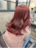 【ブリーチなしでも可】赤ピンクカラー★