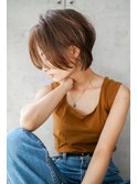 【GEEKS渋谷】クールショート/マッシュウルフ/大人ベージュ/小顔
