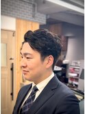 メンズパーマソフトツーブロックビジネス大人カッコイイ