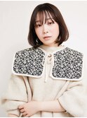 ミディアムヘア/ショコラベージュ/ボブルフ/新宿駅