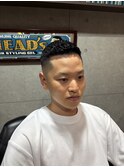 スキンフェード×アイロンパーマ