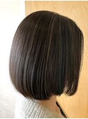 30代40代夏カラー◎赤み消しベージュハイライト×ミニボブ