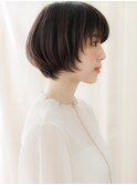顔周りレイヤーカット黒髪小顔マッシュショートZ上尾30代40代