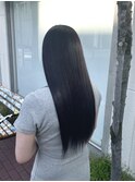 髪質改善・縮毛矯正!くすみブルーで艶髪暗めカラー