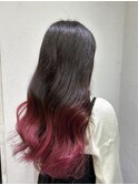 ブリーチ＆ダブルカラーグラデーションチェリーピンク池袋東口