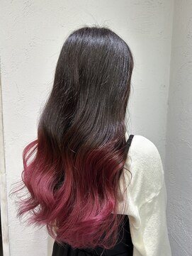 アジールヘア 池袋東口店(agir hair) ブリーチ＆ダブルカラーグラデーションチェリーピンク池袋東口