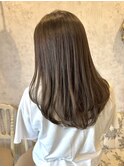 ブリーチなしカラー◎グレージュカラーレイヤーカット小顔