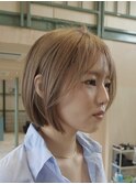 レイヤーボブ/グレージュ/レイヤーカット/ミルクティーベージュ