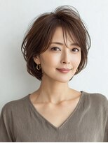 Heart's美人設計と白髪ぼかし専門店 青山表参道店 脱白髪染め/ショートヘア【ハーツ】&nbsp;白髪ぼかし脱白髪染め似合わせショートボブ40代50代60代