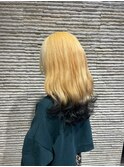 10代20代/裾カラー/ブルーブラック/抜きっぱなしブロンド/波巻き