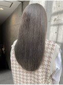 外国人風バレイヤージュ、ハイライトカラーアッシュグレージュ