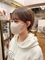 エムクランメイクス 原宿 表参道(m.clan MAKE'S)&nbsp;マッシュショートヘア丸みショートカットベージュカラー20代30代