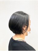 黒髪/耳掛けショートボブ/前下り/グラデーション/ショート/30代3