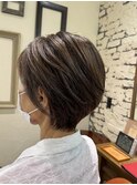 コンパクトショート 大人のグレイカラー オシャレ染め