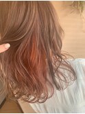 オレンジベージュ/髪質改善縮毛矯正/髪質改善/韓国風/韓国ヘア
