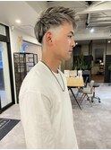 無造作メンズベリーショート☆フェードホワイトハイライト