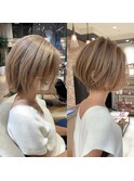 30代40代50代絶壁解消ひし形小顔前下がりショートボブ【ERIKA】