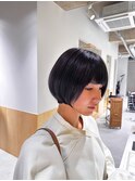 ショートボブ　グラデーション　質感調整　丸み