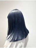 ネイビーブルー × きりっぱなし