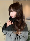 セミロングアンブレラカラーミニウルフショートウルフ前髪50代