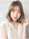 モテ髪艶感セミディうる艶髪外ハネボブこなれヘア#220f0708