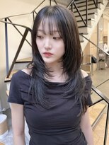 ミリ(mm)&nbsp;レイヤーカット 暗髪グレージュ カラー 韓国 髪質改善 仙台