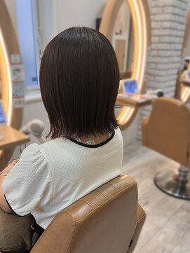 アドラーブル けやき通り店(adorable) 大人かわいいマロンベージュ前下がりショートボブ20代30代40代