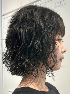 テクネ 天神大名(techne) 天神大名今泉ボブパーマタッセルヘア韓国レイヤー顔まわりカット