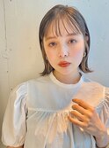 ☆大人可愛い 透明感カラー切りっぱなしボブ☆