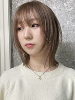 サンクマーケット 渋谷(cinq MARKET)&nbsp;渋谷顔周りレイヤーカットミルクティーベージュマロンベージュ◆