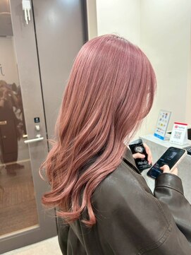 ユウル 横浜(juhl.) ブリーチダブルカラーダスティピンクコーラルピンクカラー横浜駅