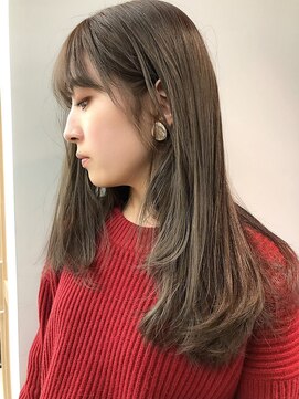 ヌイ 横浜(nui) ジンジャーグレージュ_厚めバングローライアッシュブラウン