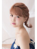 ミエル ヘア 新宿(miel hair) 〈mielhair新宿〉ハイトーンカラー×編み込みアレンジ