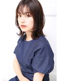 大人可愛い20代30代40代小顔こなれミディ 暗めカラーA2